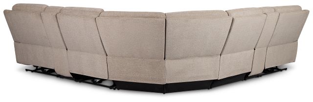 Walker Beige Fabric Large Triple Power Reclining Two-arm Sectional