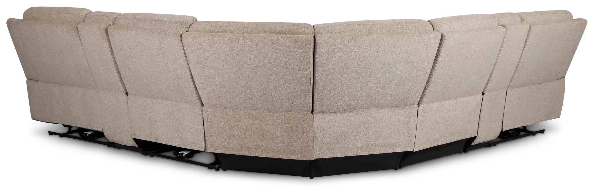 Walker Beige Fabric Large Triple Power Reclining Two-arm Sectional Walker Beige Fabric Large Triple Power Reclining Two-arm Sectional