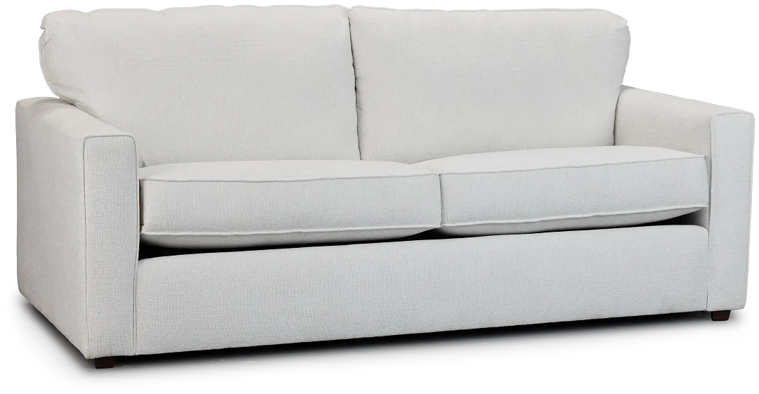 Avalon White Fabric Memory Foam Sleeper