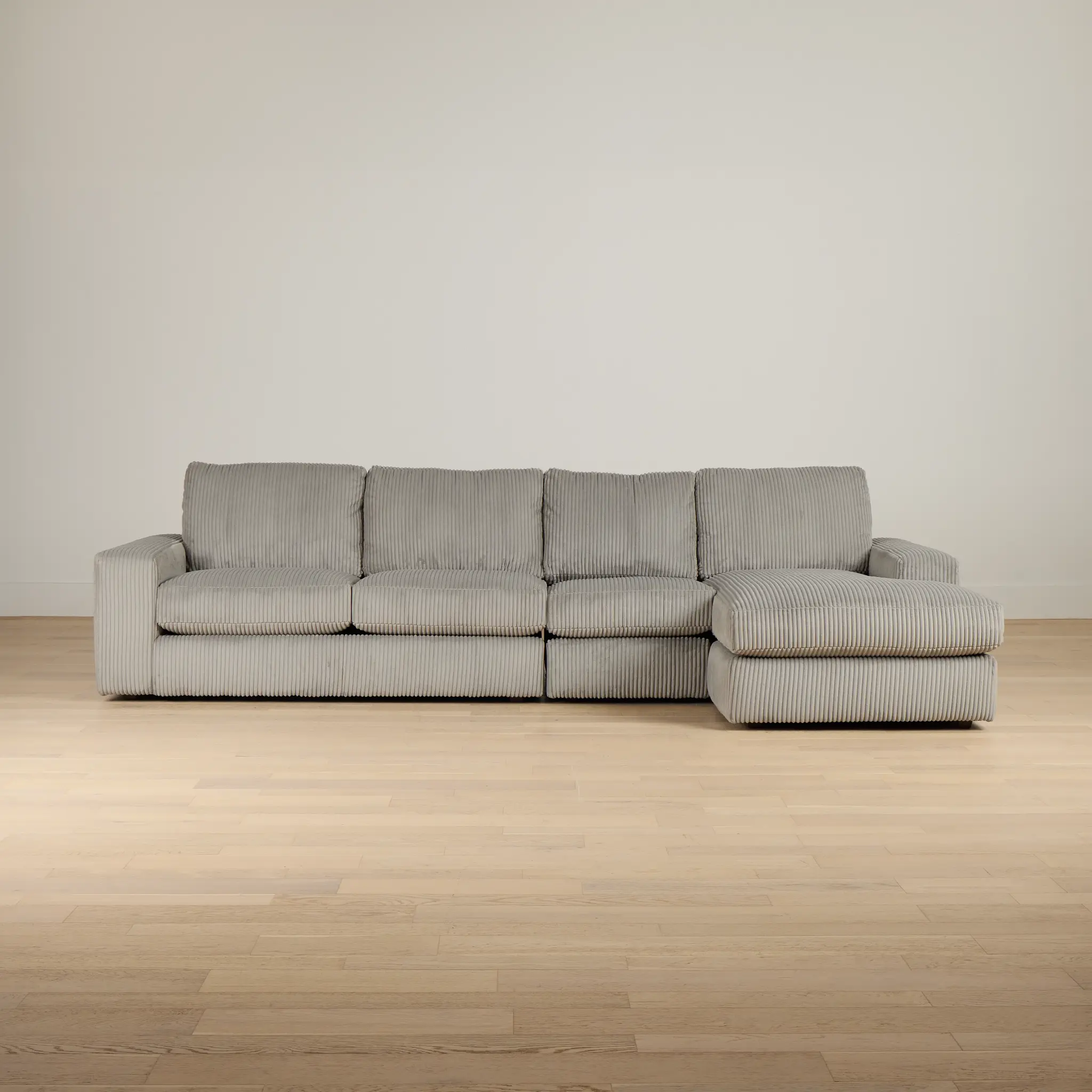 Charlie Gray Fabric Small Right Chaise Sectional Charlie Gray Fabric Small Right Chaise Sectional