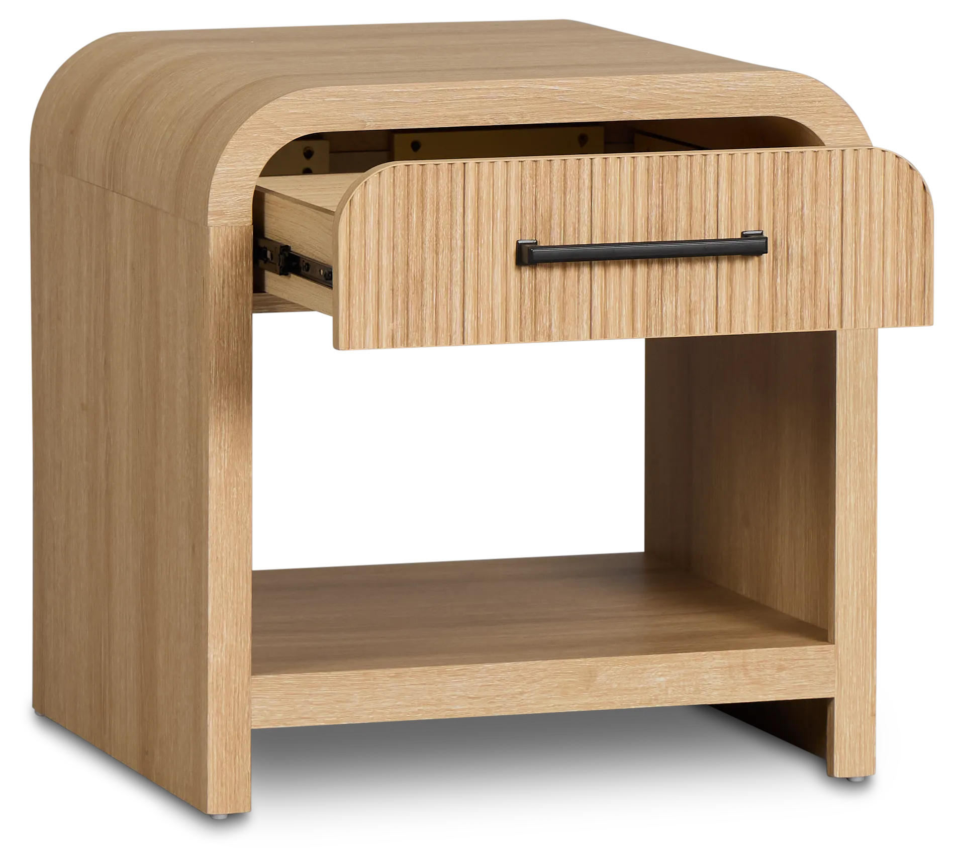 Lyndie Light Tone Drawer Square End Table