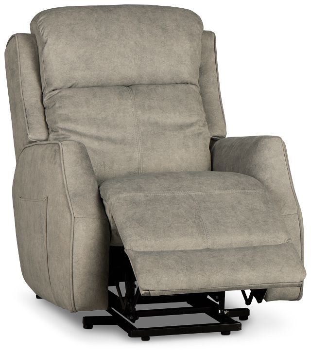 Harris Light Gray Micro Power Lift Recliner