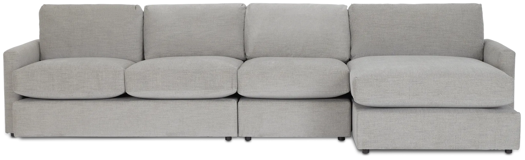 Noah Gray Fabric Small Right Chaise Sectional