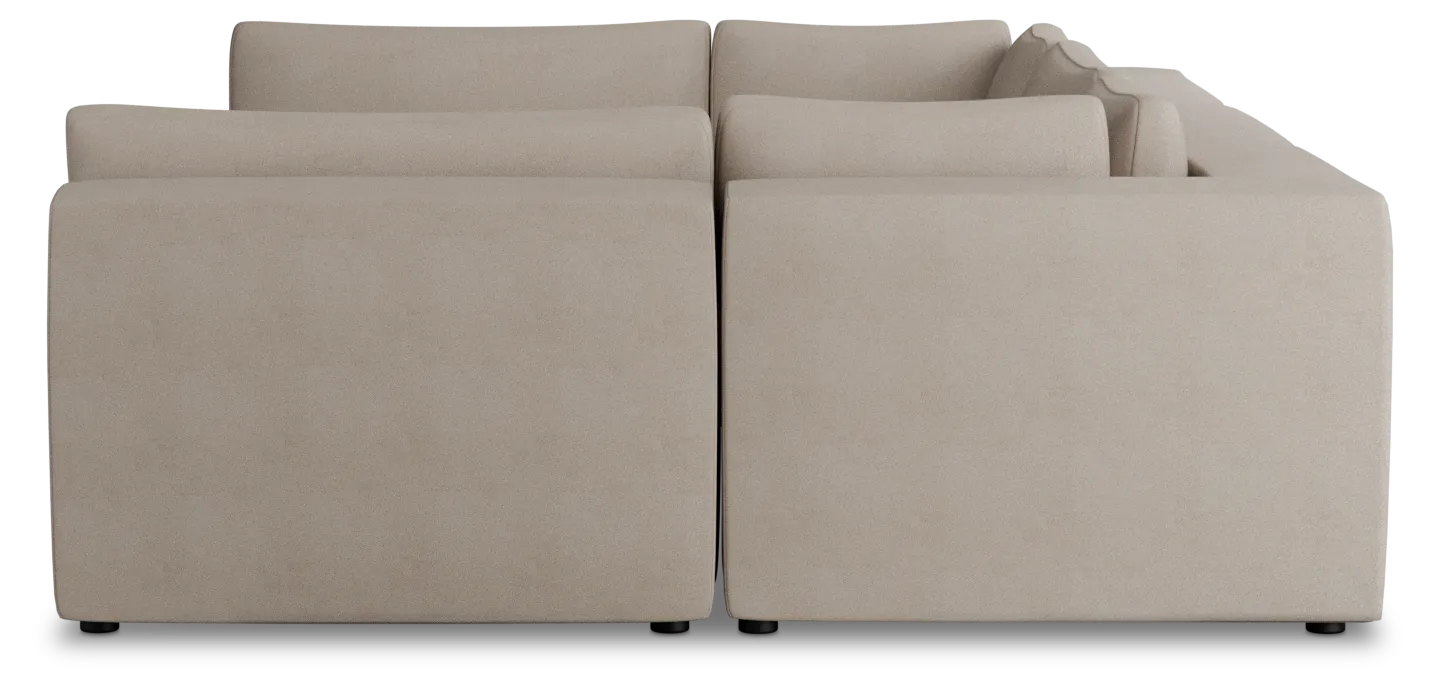 Destin Sutton Beige Fabric 6-piece Pit Sectional