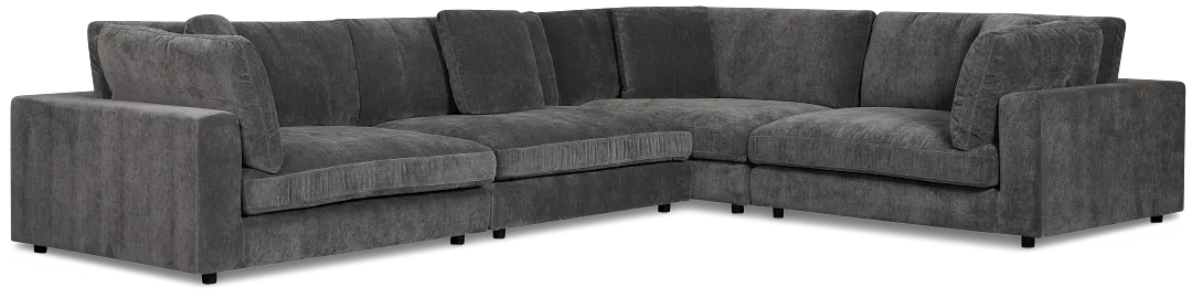 Lounge Dark Gray Fabric 2-arm Left Facing Sectional