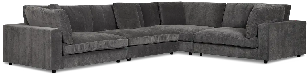 Lounge Dark Gray Fabric 2-arm Left Facing Sectional Lounge Dark Gray Fabric 2-arm Left Facing Sectional