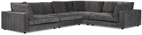 Lounge Dark Gray Fabric 2-arm Left Facing Sectional
