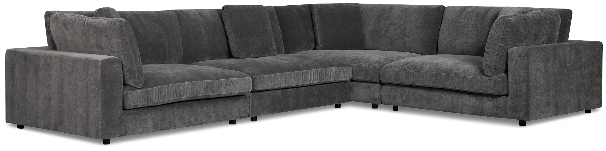 Lounge Dark Gray Fabric 2-arm Left Facing Sectional Lounge Dark Gray Fabric 2-arm Left Facing Sectional