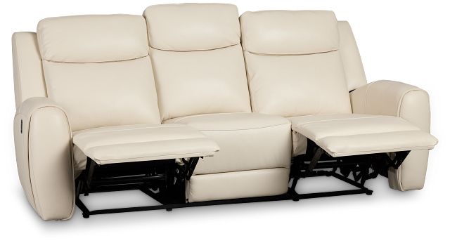 Walker Ivory Lthr/vinyl Reclining Sofa