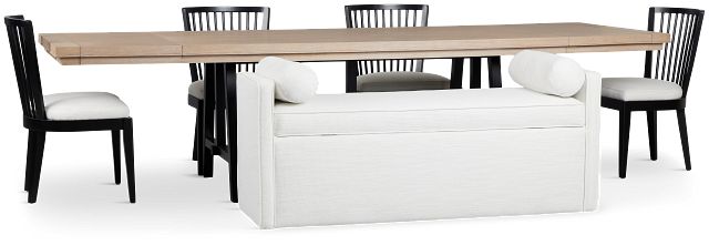 Southlake Two-tone Rectangular Table With 4 Side Chairs & Bench