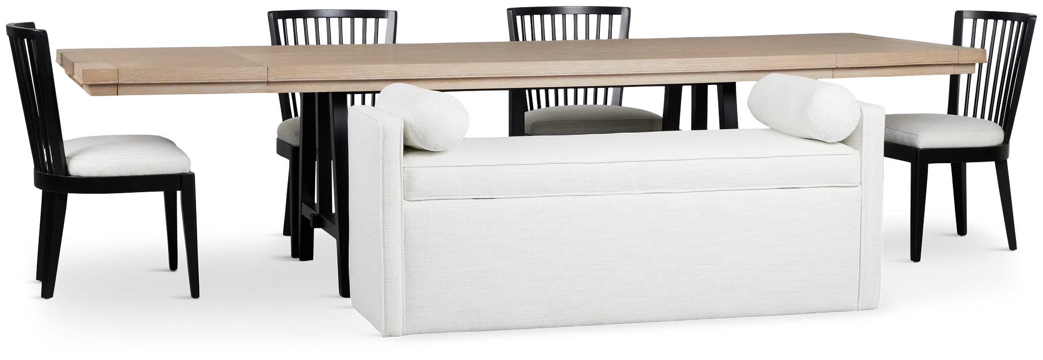 Southlake Two-tone Rectangular Table With 4 Side Chairs & Bench