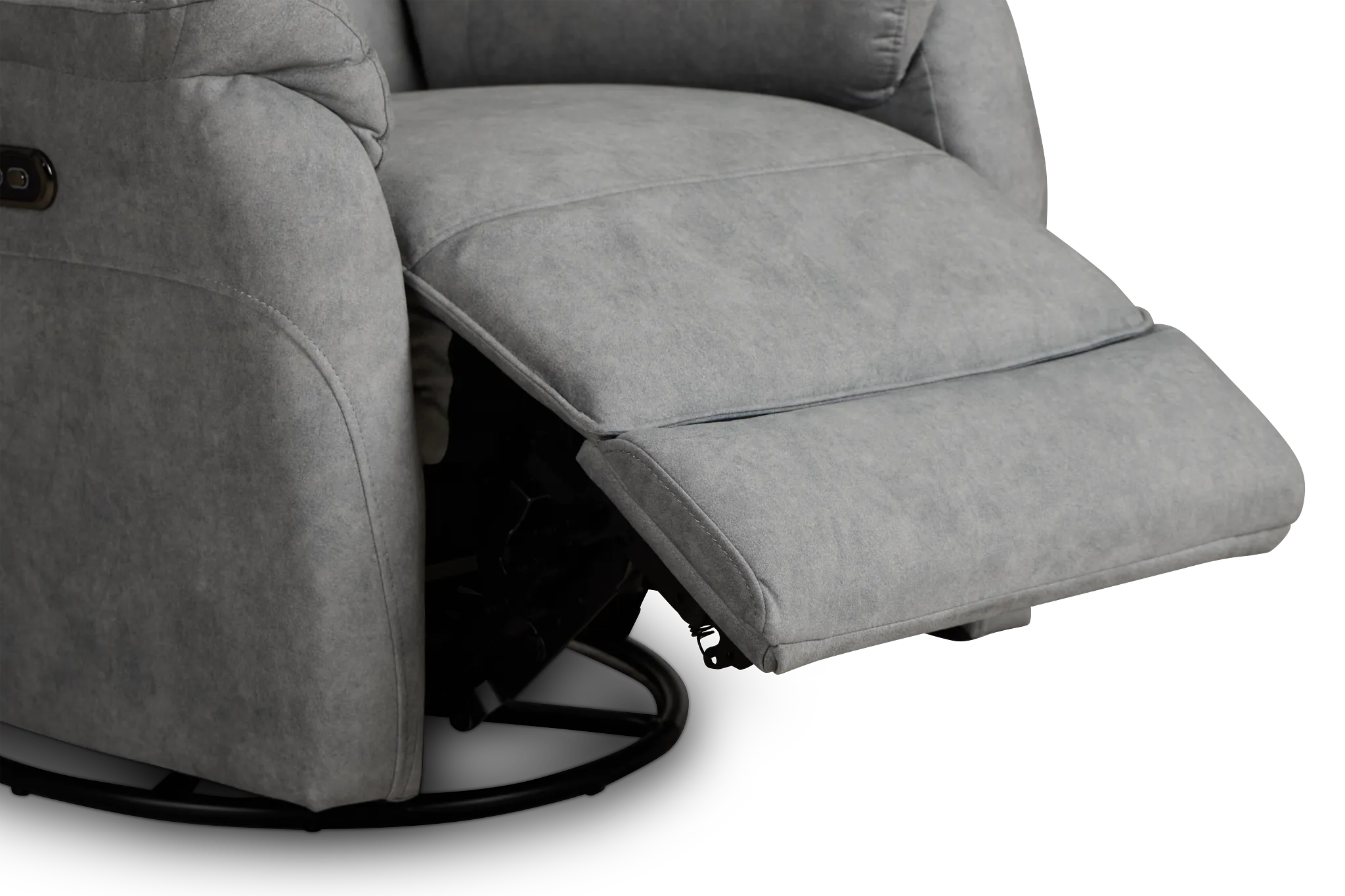 Ryder Gray Micro Power Swivel Glider Recliner
