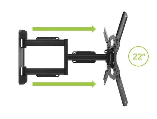 Kanto Ps300 Mount 26"-60" Black Full Motion Tv Wall Mount