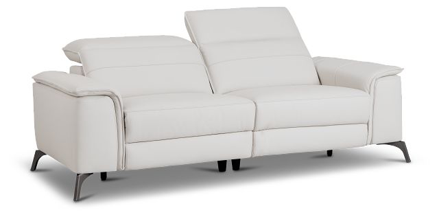 Pearson White Leather Sofa