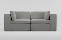 Destin Maguire Gray Fabric 2-piece Modular Sofa