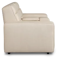 Sawyer Ivory Micro Power Reclining Console Loveseat