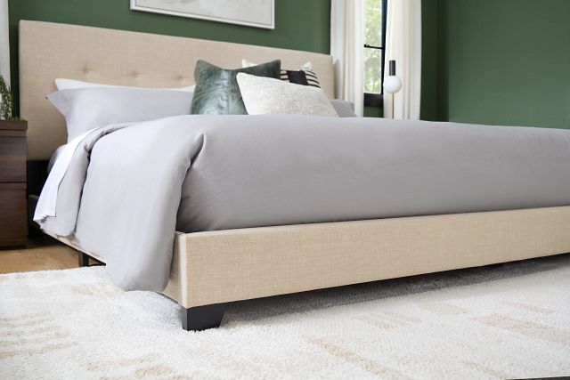 Flagler Beige Uph Panel Bed