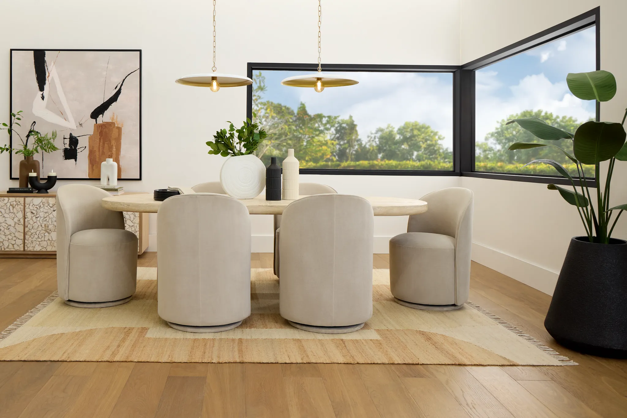 Clayton Light Tone Oval Table