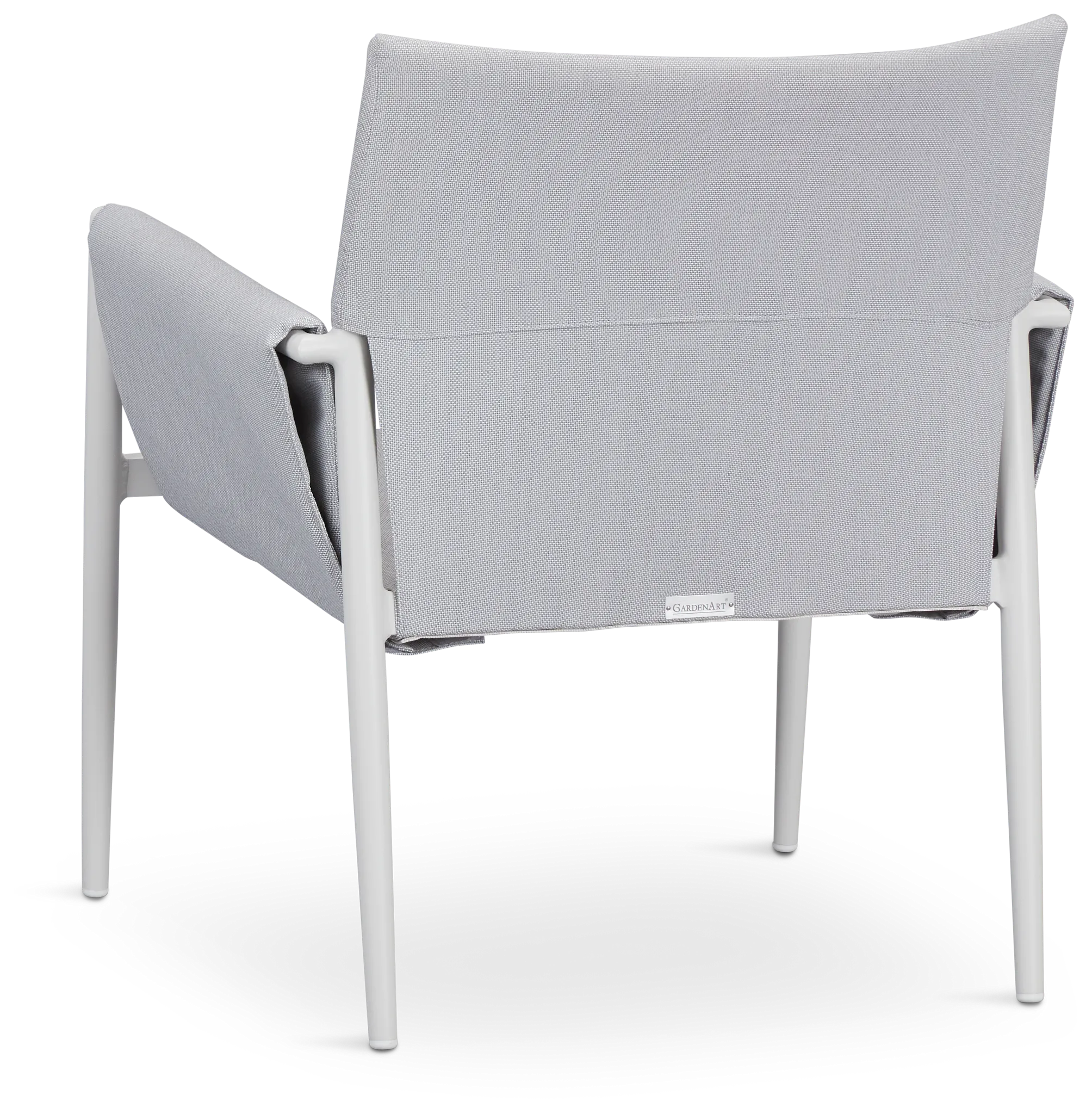 Barbados White Aluminum Sling Arm Chair