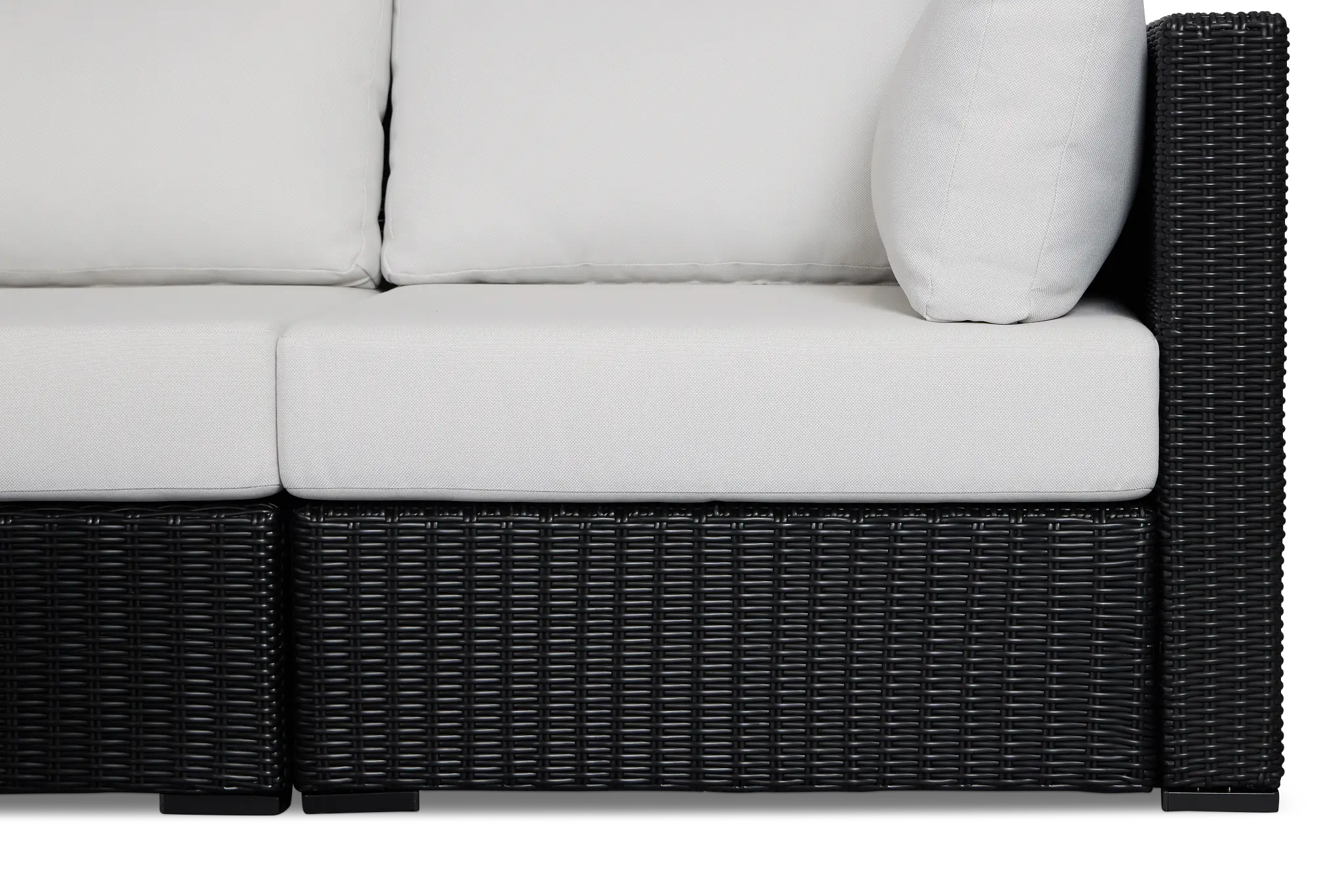 Montecito Black 5-piece Modular Sectional With Light Beige Cushion Montecito Black 5-piece Modular Sectional With Light Beige Cushion