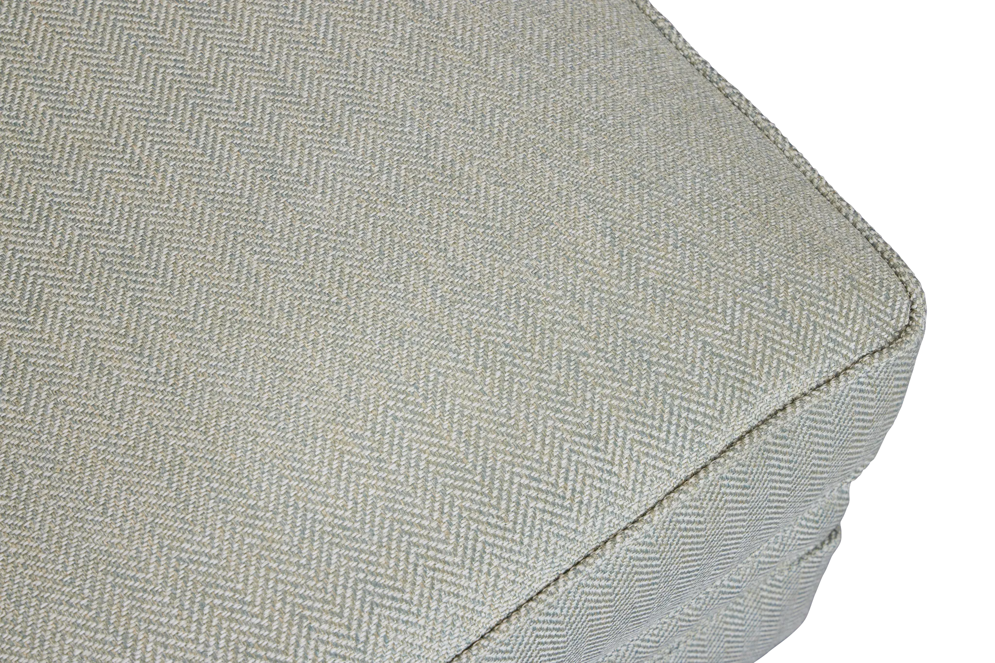 Avery Light Green Fabric Ottoman