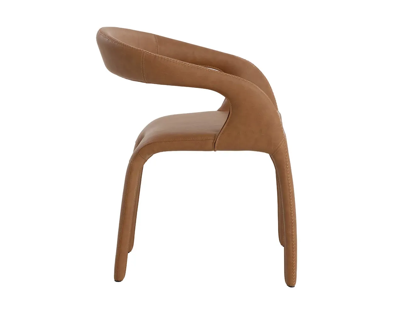 Celly Brown Curved Upholstered Arm Chair