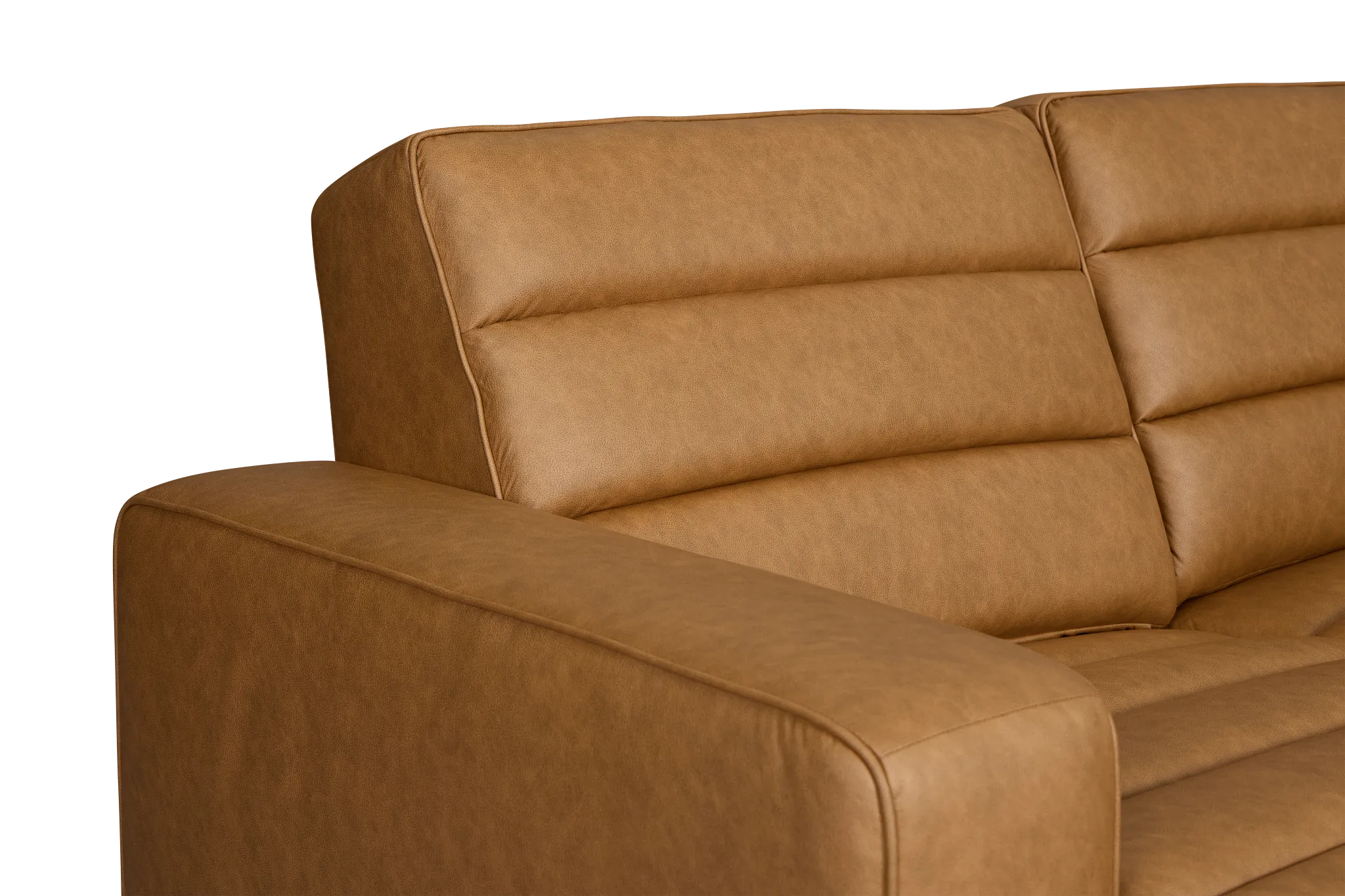 Sawyer Light Brown Micro Medium Dual Power 2-arm Reclining Sectional