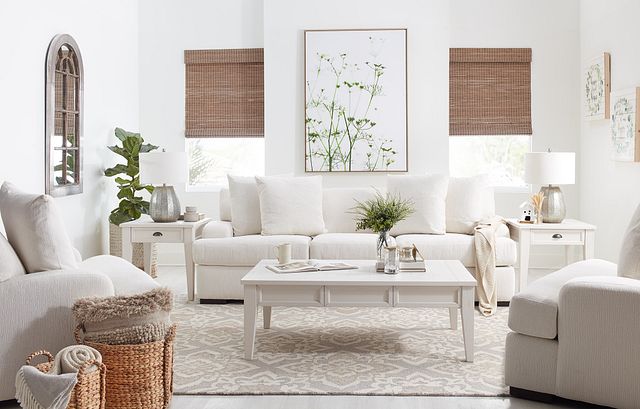 Alpha White Fabric Living Room (0)