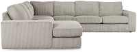 Charlie Gray Fabric Large Left Chaise Sectional