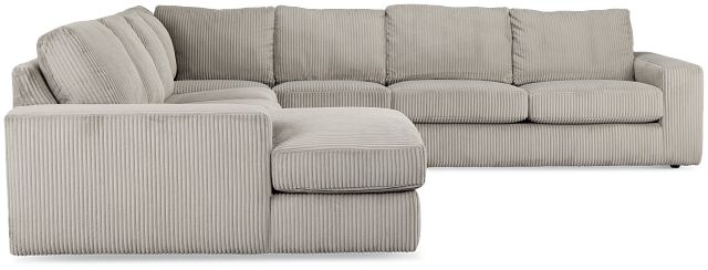 Charlie Gray Fabric Large Left Chaise Sectional