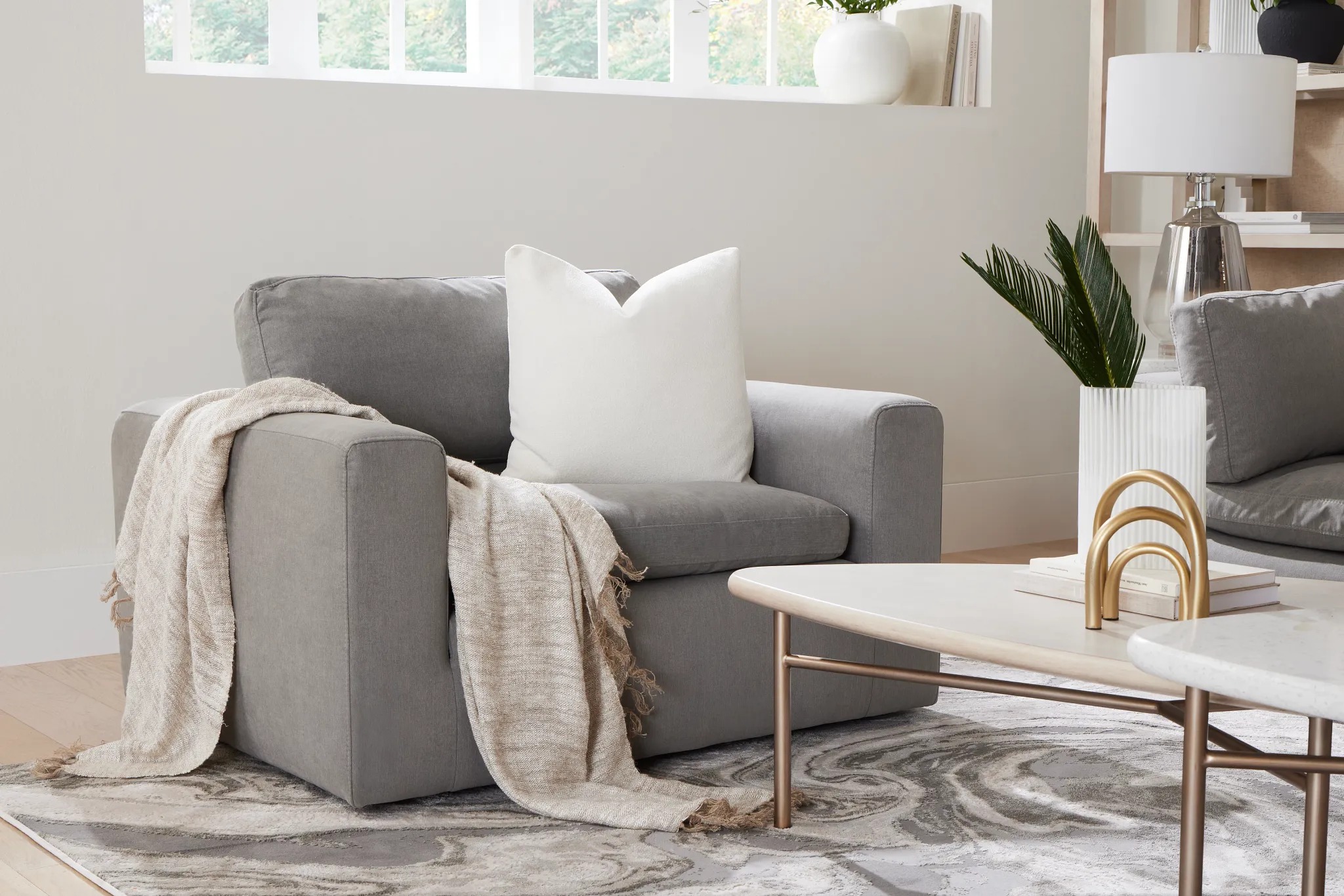 Grant Light Gray Fabric Chair