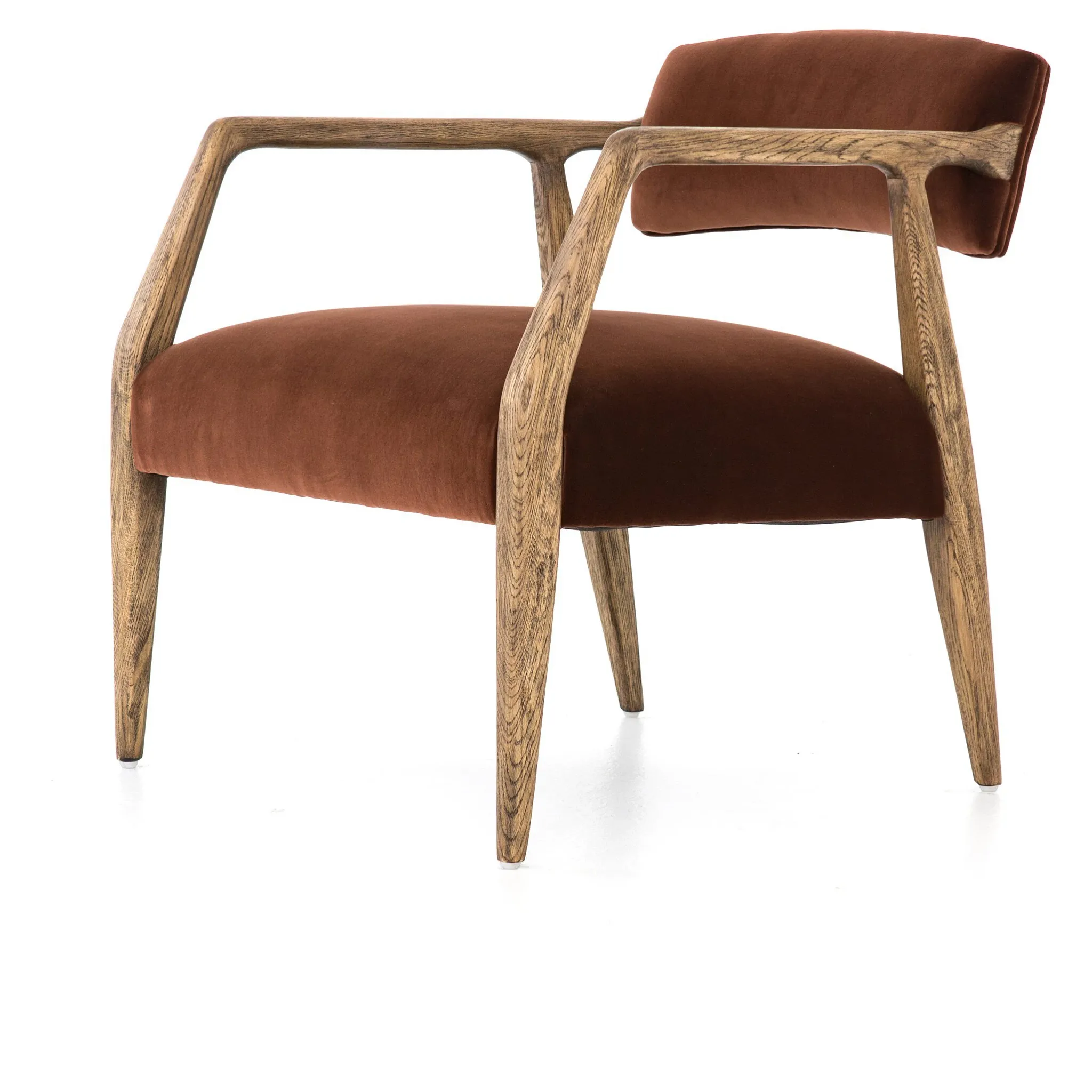 Joe Dark Orange Velvet Accent Chair
