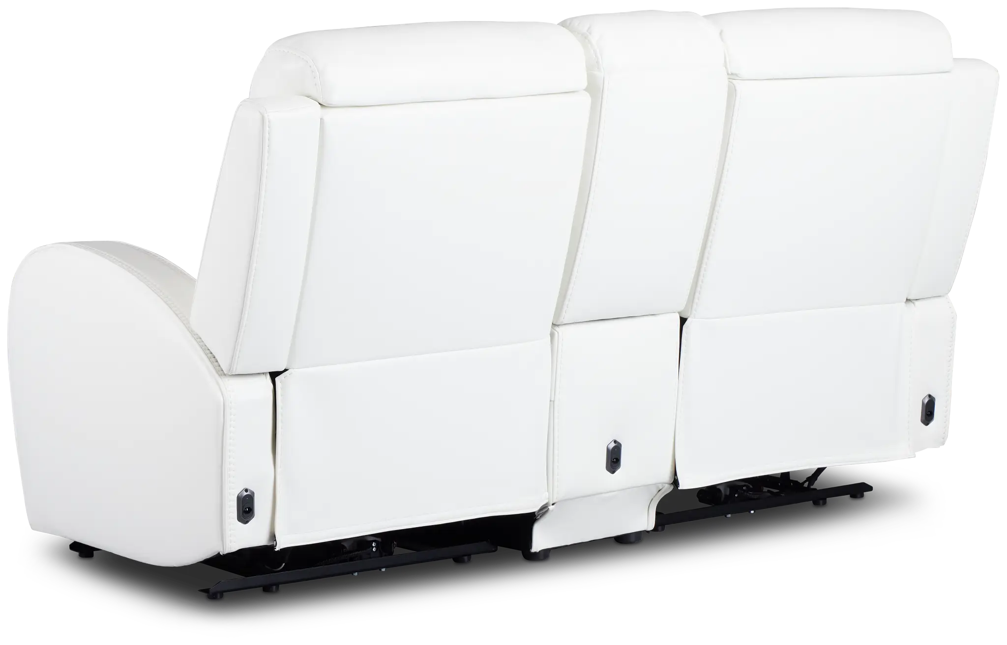Omega White Micro Power Reclining Console Loveseat Omega White Micro Power Reclining Console Loveseat