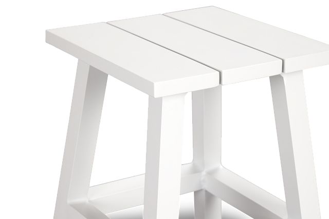 Barbados White Square Accent Table