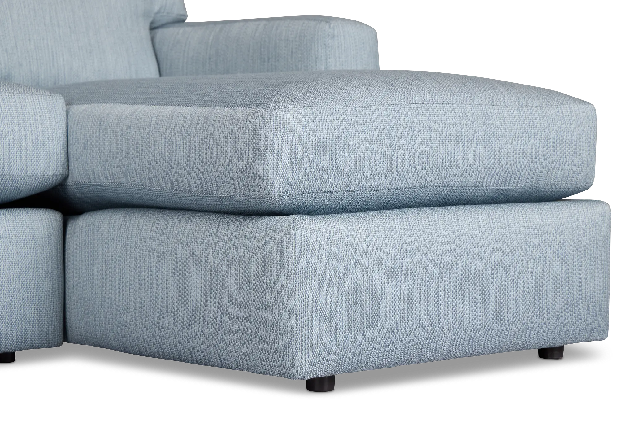 Rhodes Light Blue Fabric Large Right Chaise Sectional Rhodes Light Blue Fabric Large Right Chaise Sectional