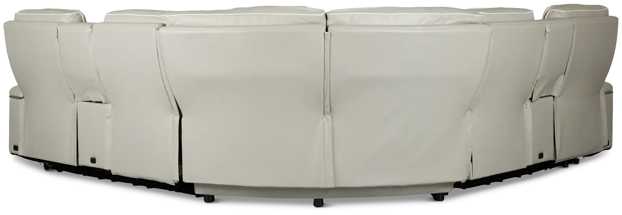 Nova Light Gray Lthr/vinyl Medium 2-arm Quadruple Power Massage Sectional Nova Light Gray Lthr/vinyl Medium 2-arm Quadruple Power Massage Sectional