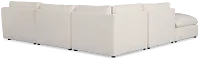Serena White Fabric 5-piece Right Facing Bumper Sectional