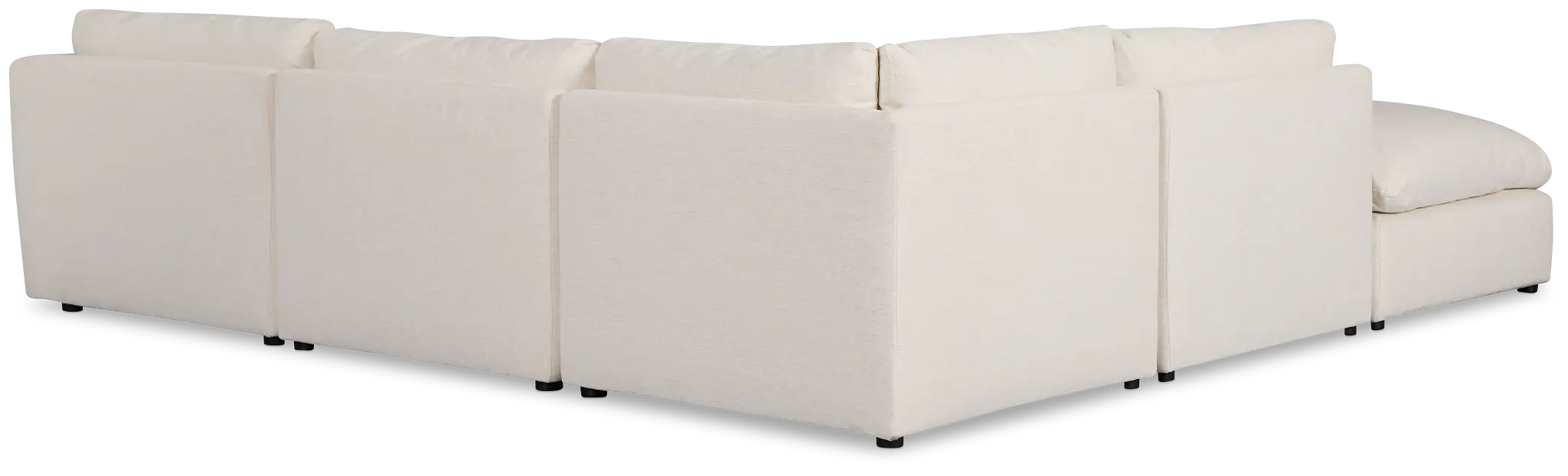 Serena White Fabric 5-piece Right Facing Bumper Sectional Serena White Fabric 5-piece Right Facing Bumper Sectional