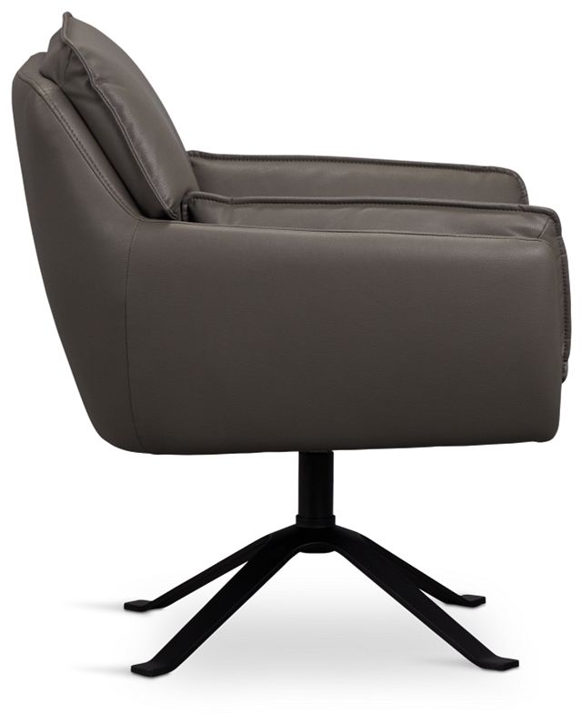 Farley Dark Gray Micro Swivel Accent Chair