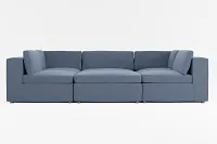 Destin Maguire Blue Fabric 6-piece Pit Sectional