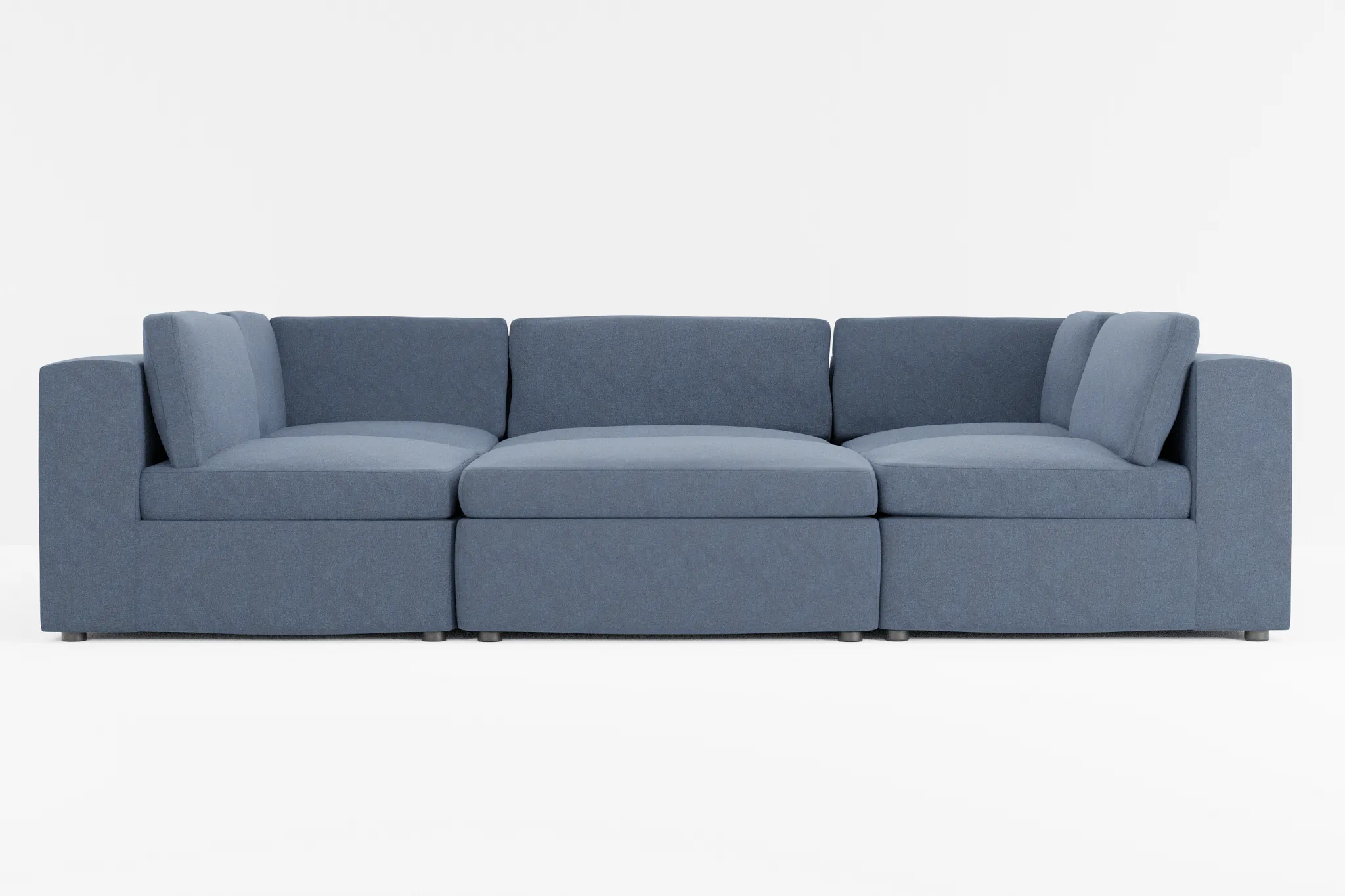 Destin Maguire Blue Fabric 6-piece Pit Sectional