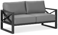 Linear Dark Gray Aluminum Loveseat