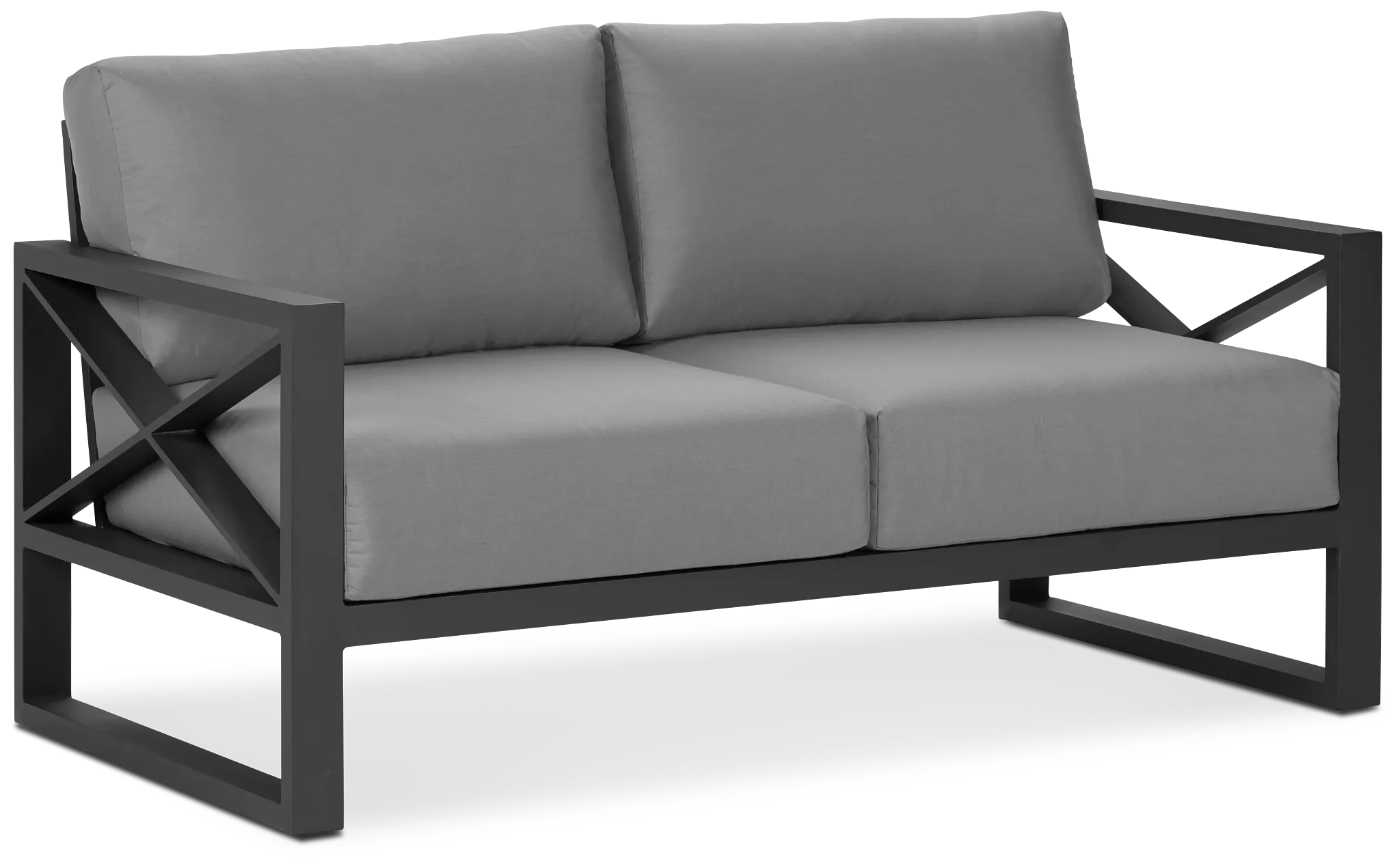 Linear Dark Gray Aluminum Loveseat