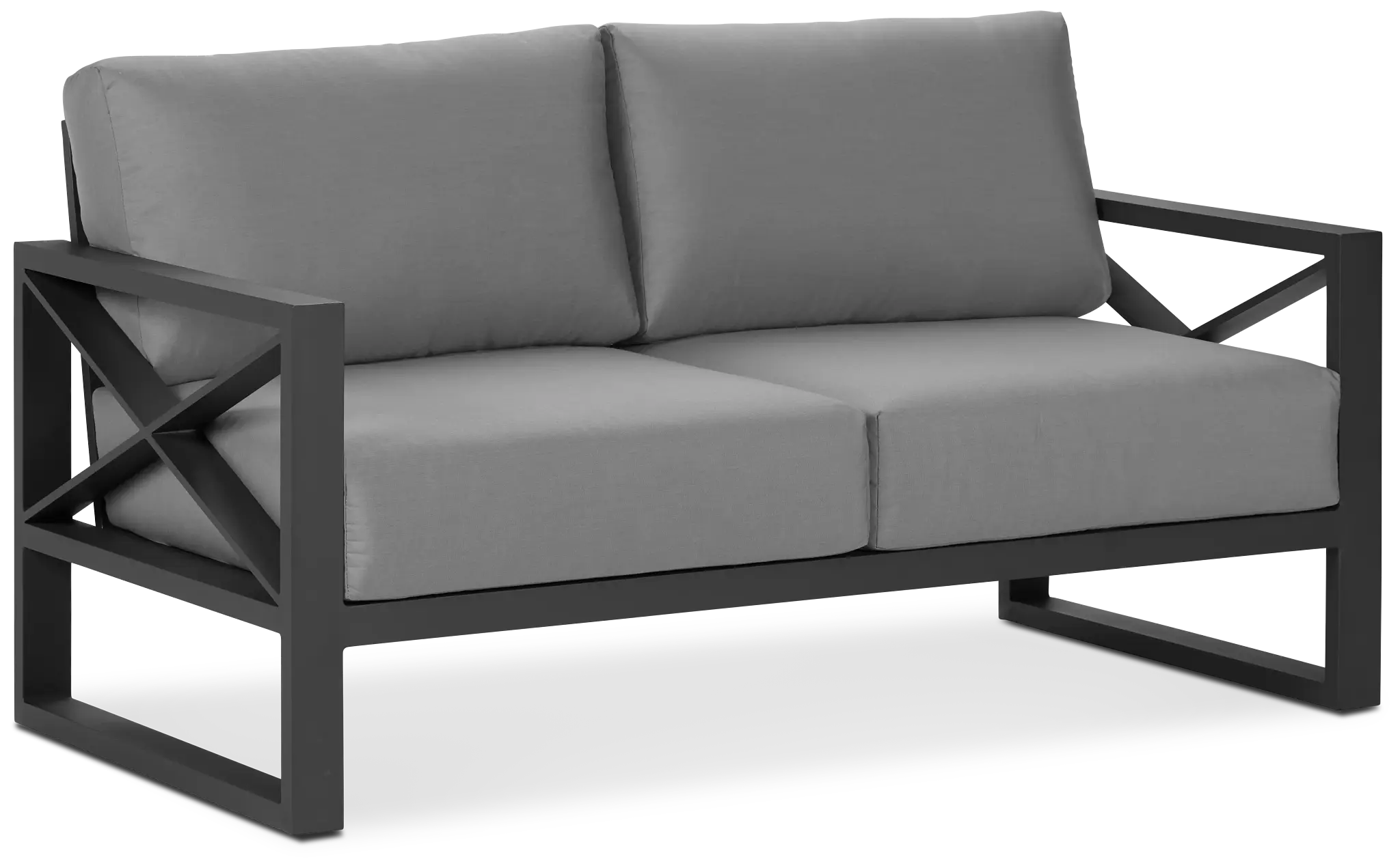 Linear Dark Gray Aluminum Loveseat Linear Dark Gray Aluminum Loveseat