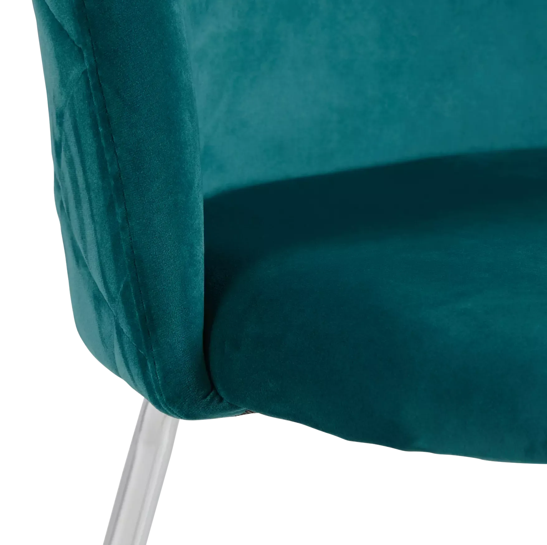 Capri Dark Teal Velvet Upholstered Side Chair W/ Chrome Legs
