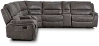 Dober Dark Gray Micro Large Dual Manually Reclining Two-arm Sectional