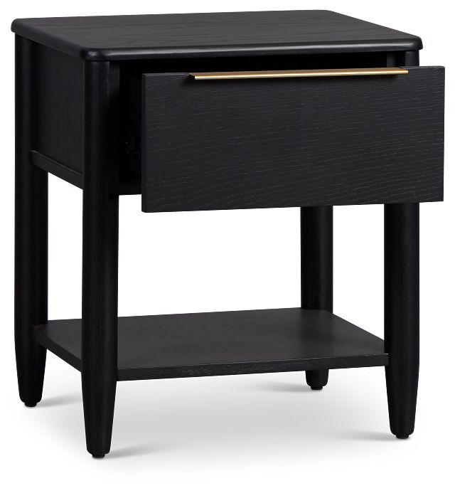 Stockton Black Small Drawer Nightstand