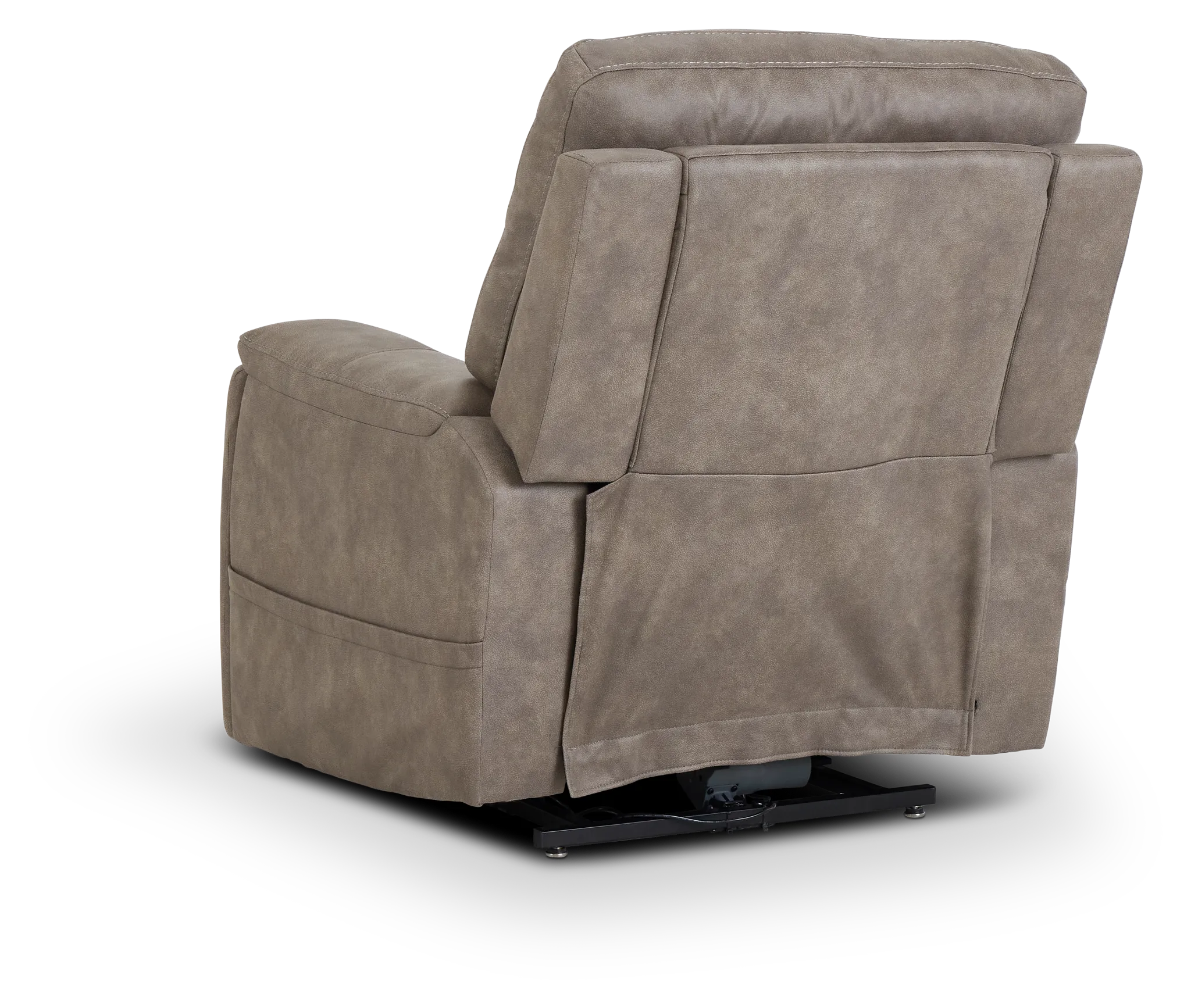 Akron Taupe Micro Power Lift Recliner With Power Lumbar