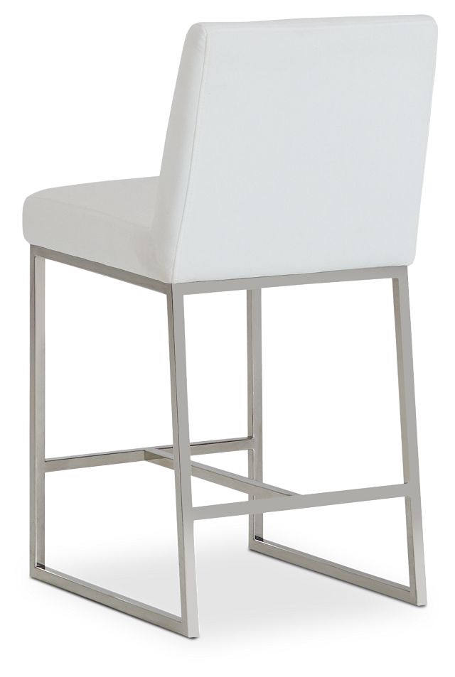 Miami White Fabric 24" Barstool