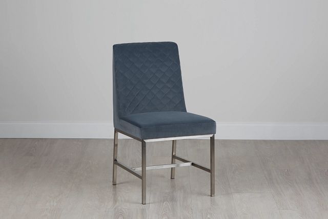 Caspia Light Gray Velvet Upholstered Side Chair